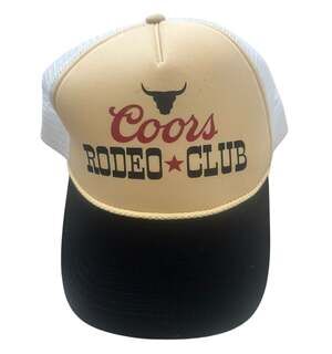 American Needle Coors Rodeo Club Captain Adjustable Snapback Hat - Ivory/Black